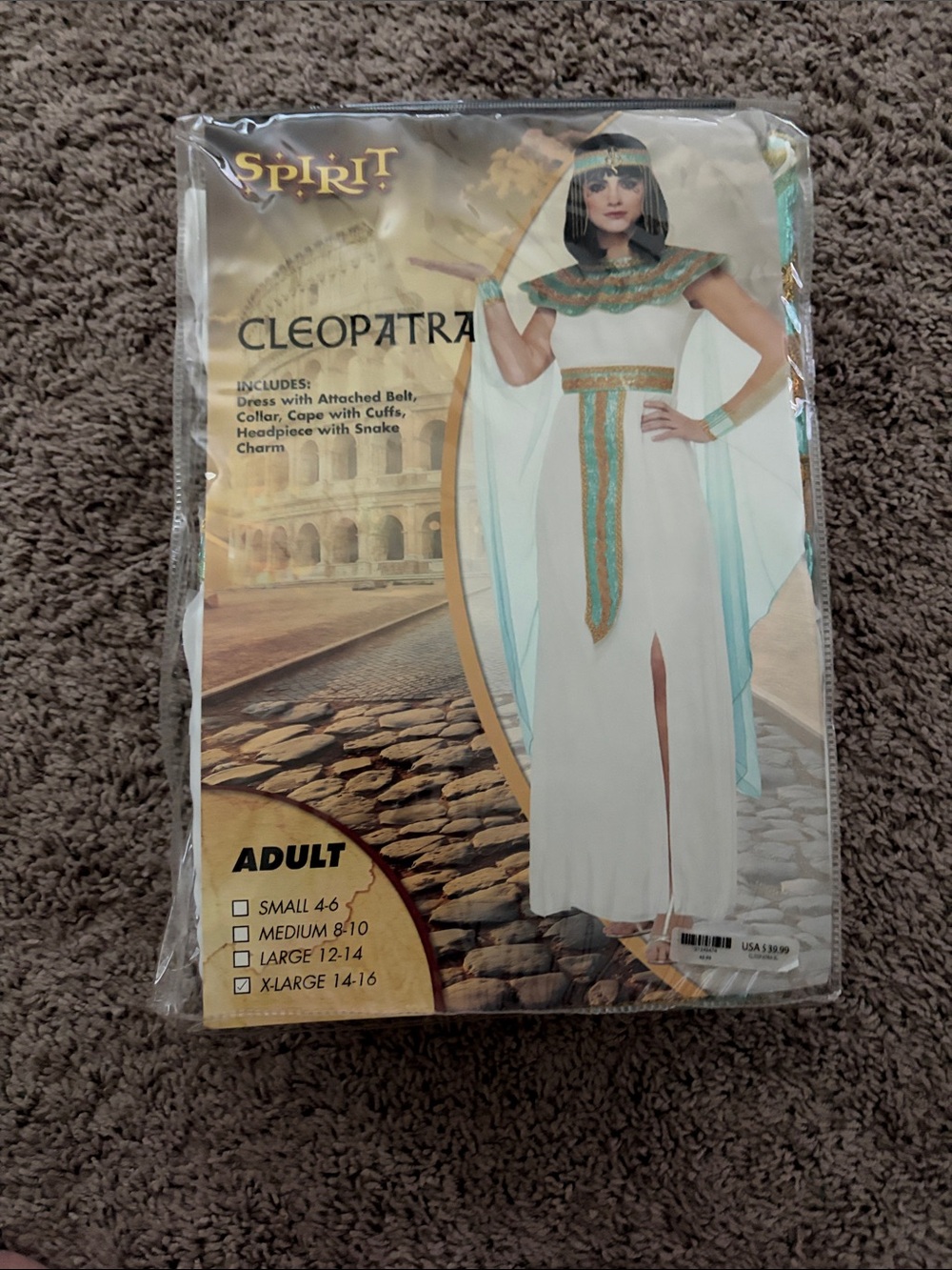 Spirit Adult Cleopatra Costume in White, Teal, and Gold